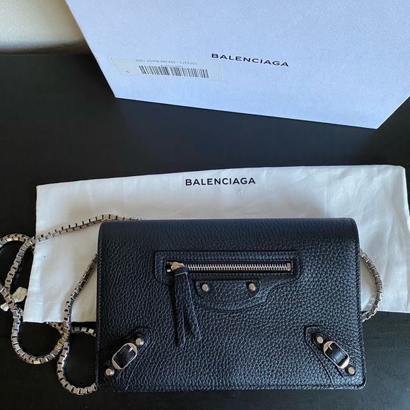 NWT Balenciaga City Classic Wallet on Chain WOC Black - Picture 2 of 7